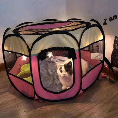Portable Pet Playpen for Cats & Small Dogs