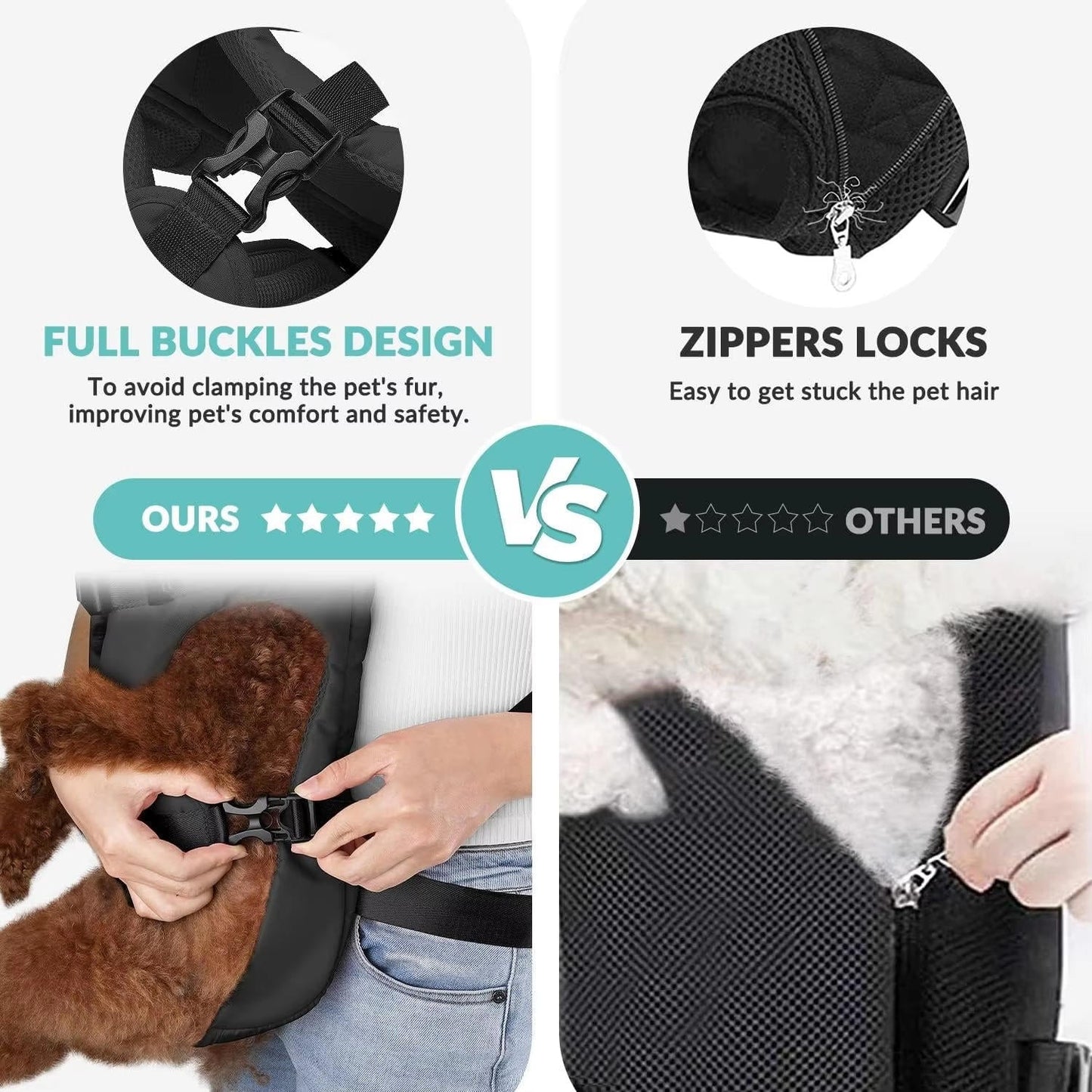 Hands-Free Dog Carrier Backpack for Small Dogs