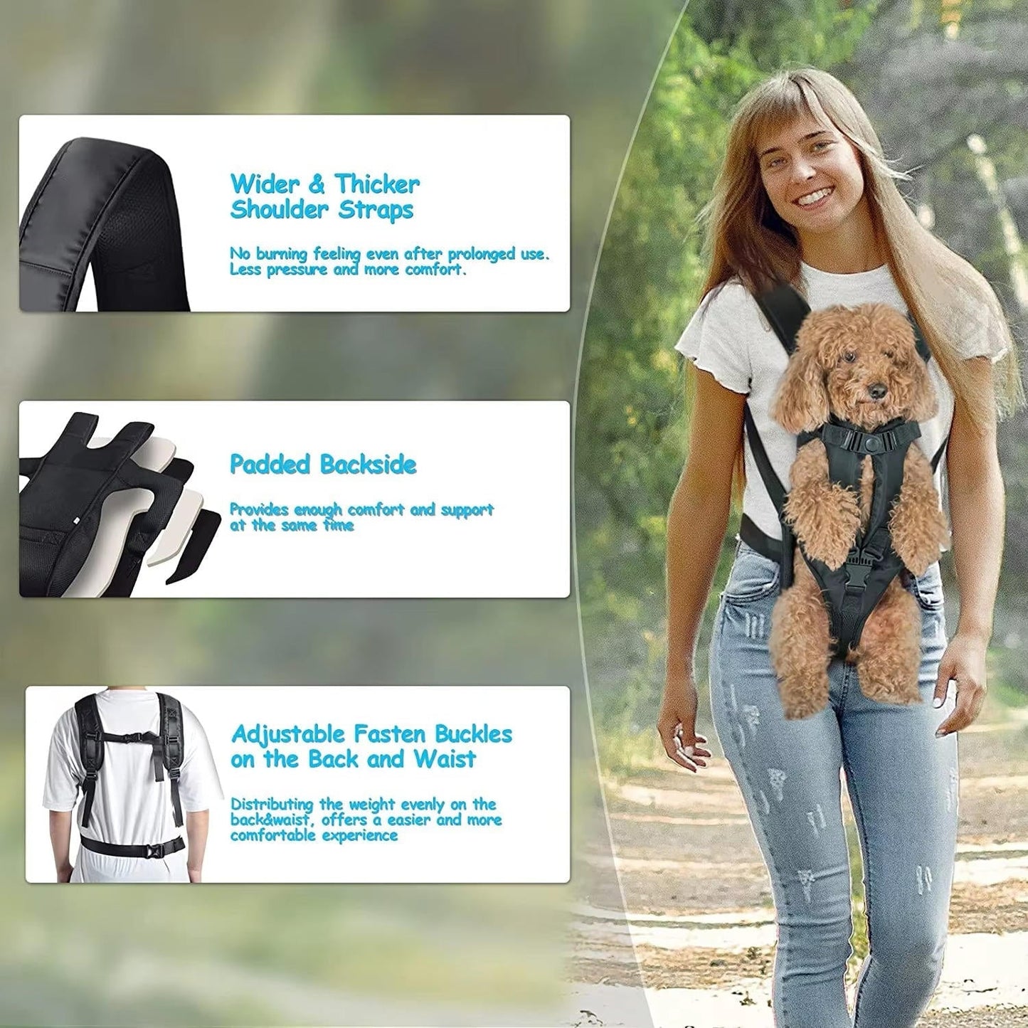 Hands-Free Dog Carrier Backpack for Small Dogs