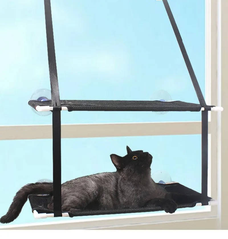 Suction-Mounted Cat Window Perch Hammock