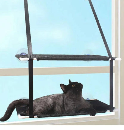 Suction-Mounted Cat Window Perch Hammock