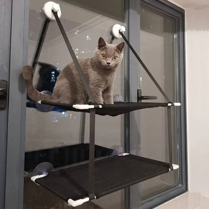 Suction-Mounted Cat Window Perch Hammock