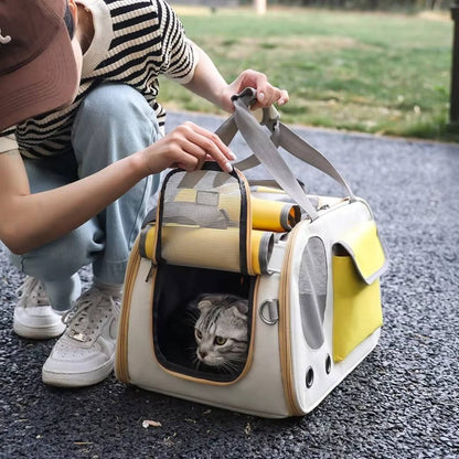 Ventilated Travel Pet Carrier for Cats & Small Dogs