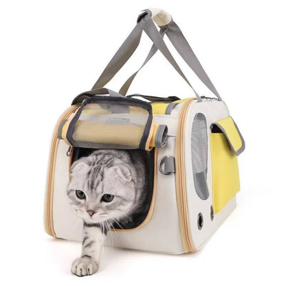 Ventilated Travel Pet Carrier for Cats & Small Dogs