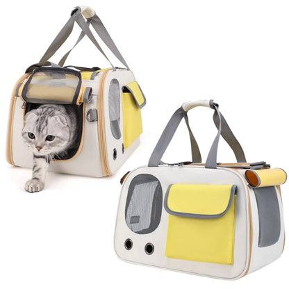 Ventilated Travel Pet Carrier for Cats & Small Dogs