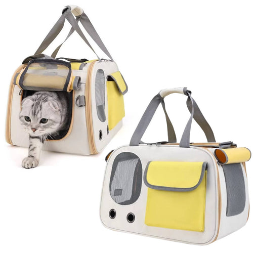 Ventilated Travel Pet Carrier for Cats & Small Dogs
