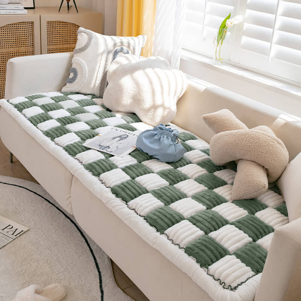 Plush Plaid Dog Blanket & Mat