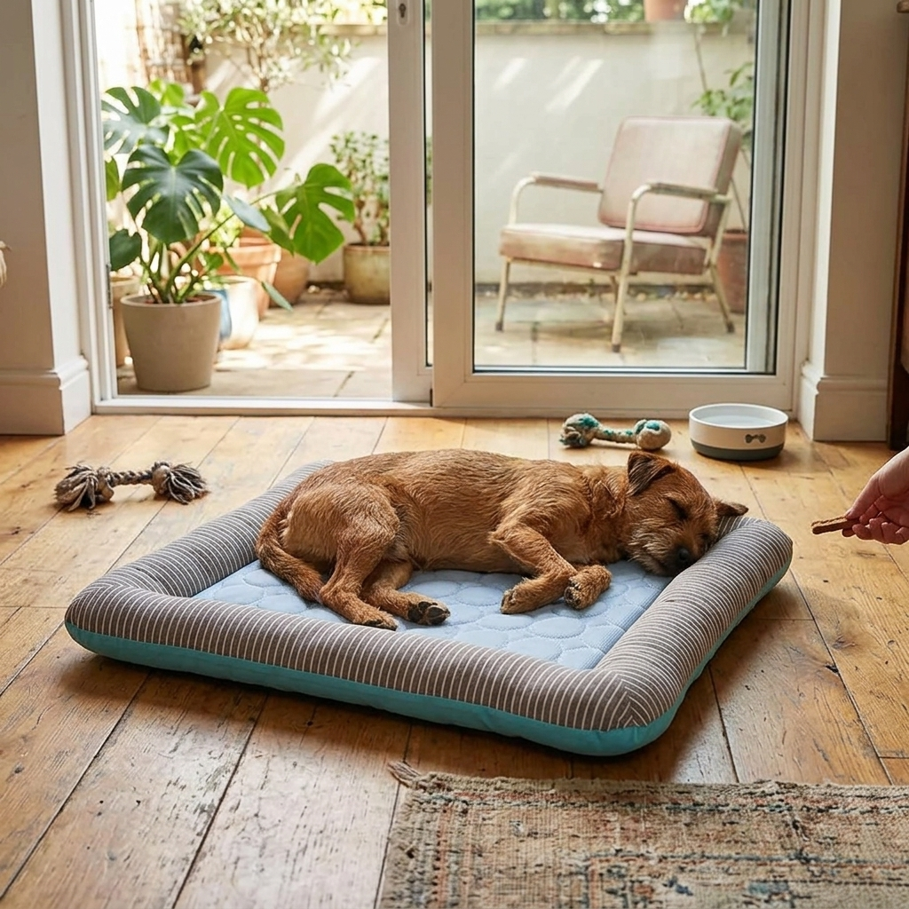 Cooling Bolster Dog Bed with Breathable Sleep Surface