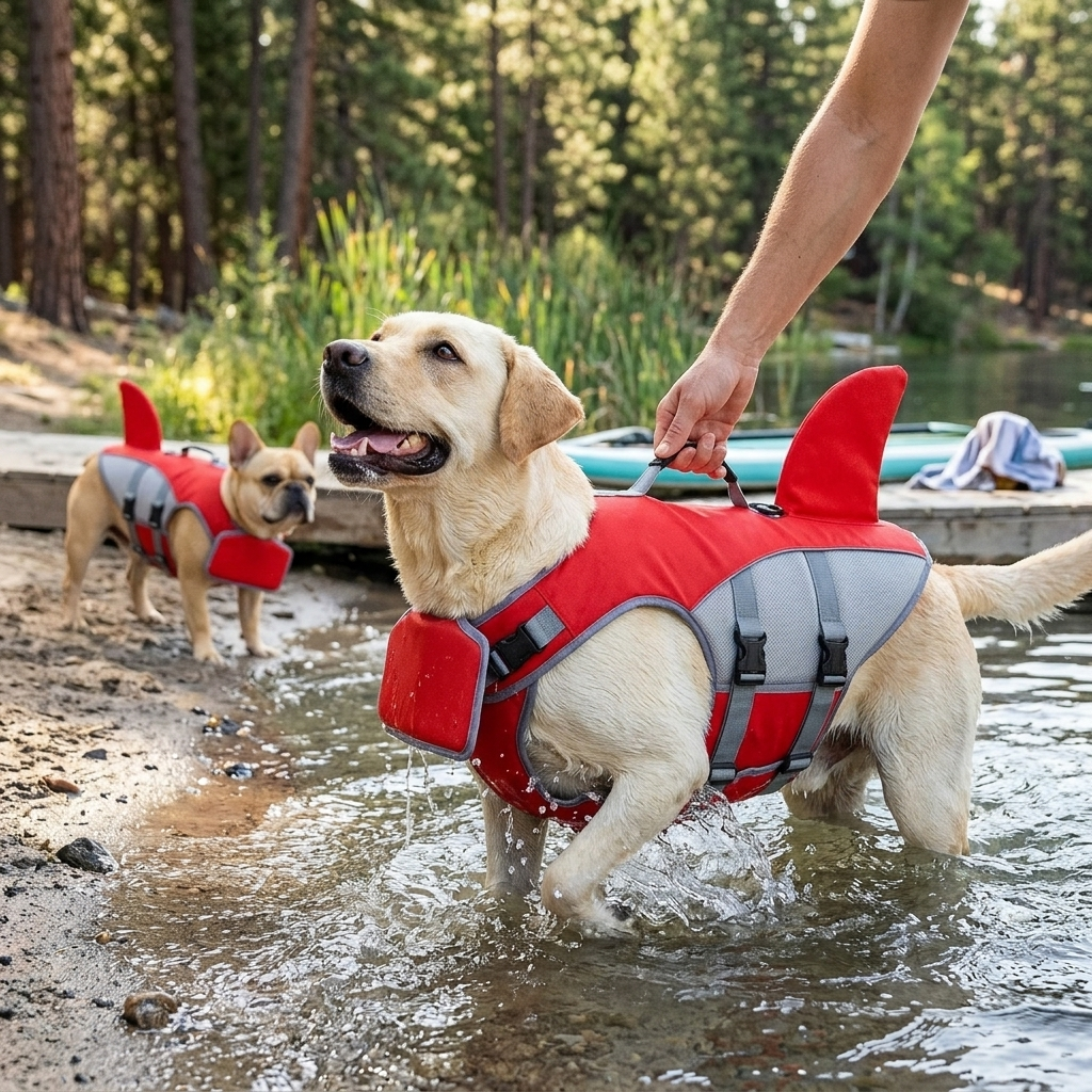 Adjustable Dog Float Jacket with Rescue Handle