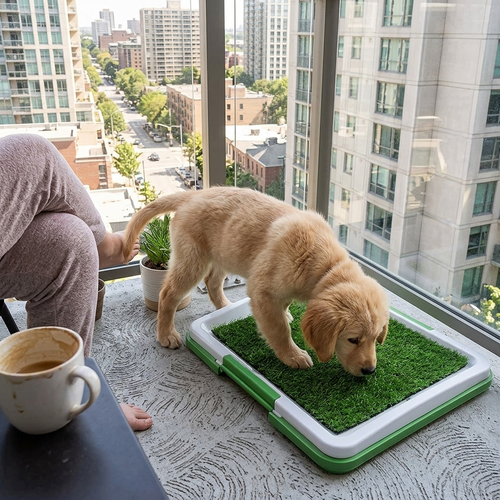 Artificial Grass Dog Potty Tray for Indoor & Balcony Use