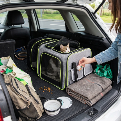 Expandable Foldable Pet Carrier for Cats & Small Dogs