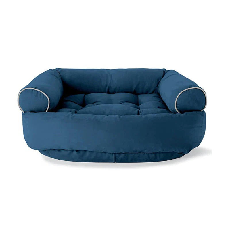 Cushioned Dog Sofa Bed with Raised Bolsters