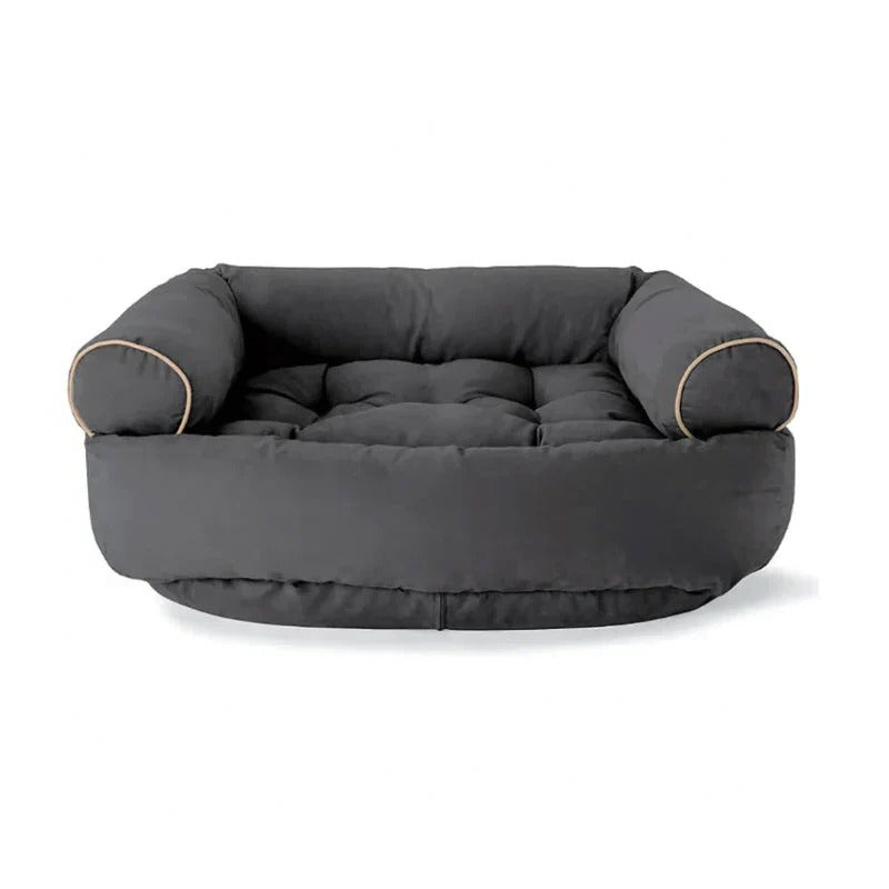 Cushioned Dog Sofa Bed with Raised Bolsters
