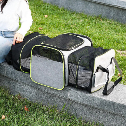 Expandable Foldable Pet Carrier for Cats & Small Dogs