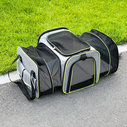 Expandable Foldable Pet Carrier for Cats & Small Dogs
