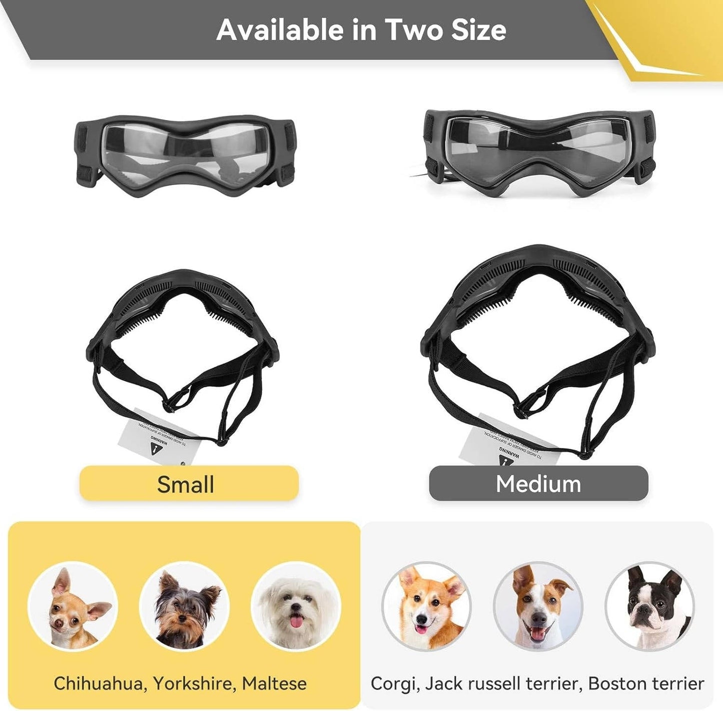 Protective Dog Goggles with Adjustable Straps