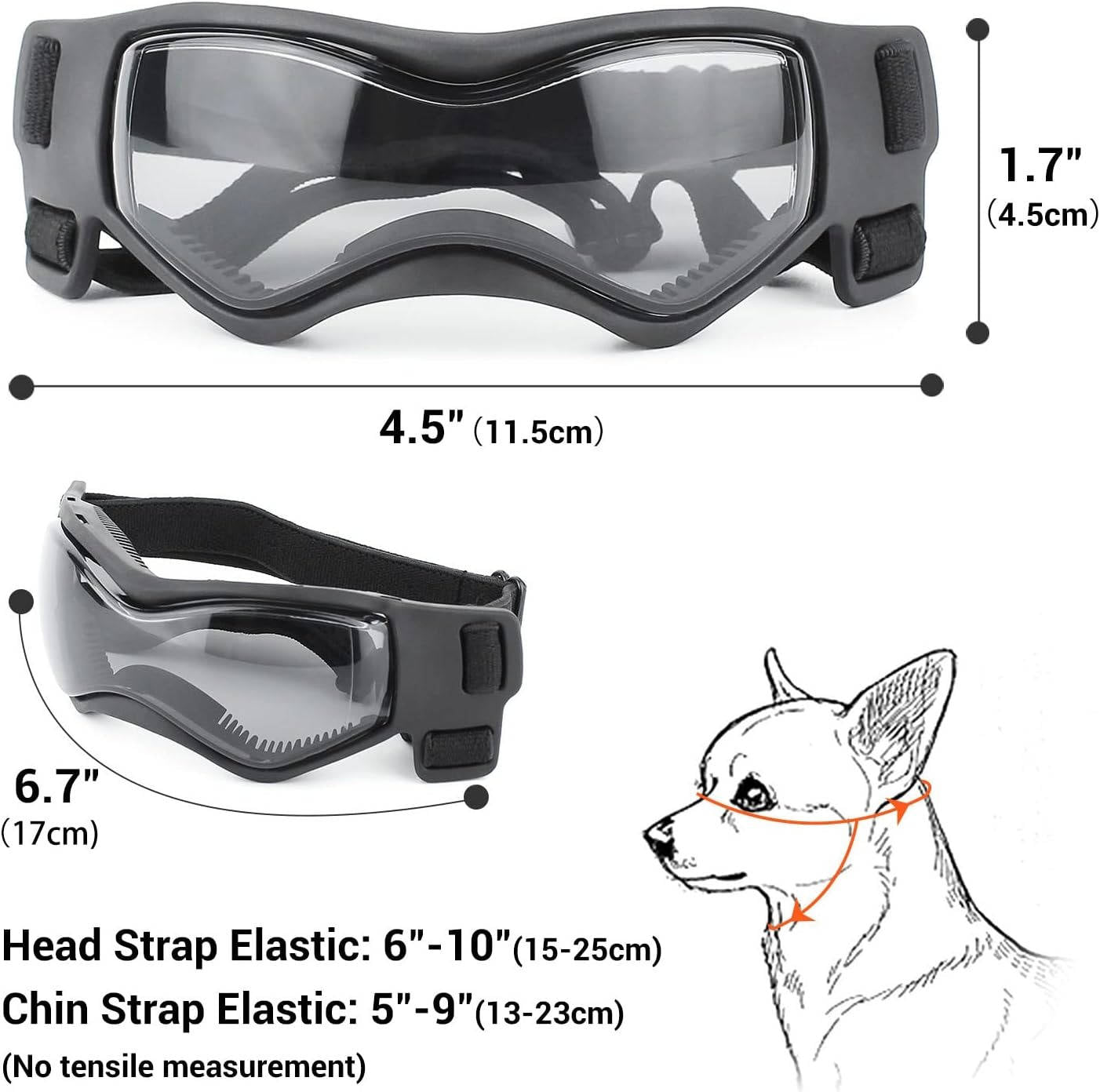 Protective Dog Goggles with Adjustable Straps