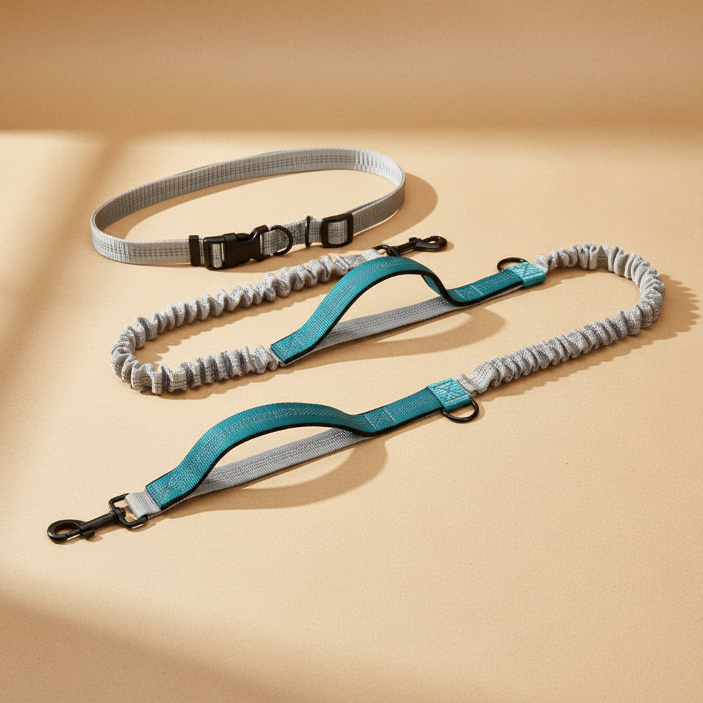 Hands-Free Running Dog Leash with Shock-Absorbing Bungee