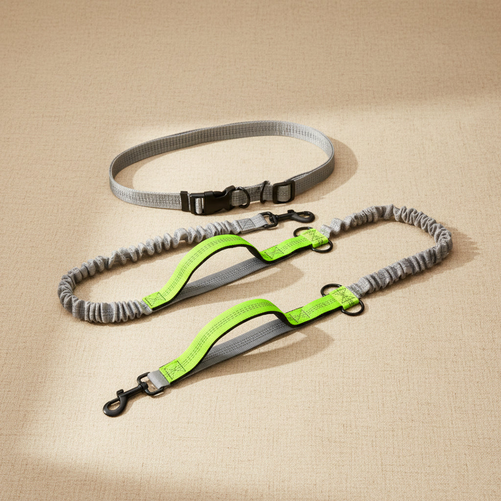 Hands-Free Running Dog Leash with Shock-Absorbing Bungee