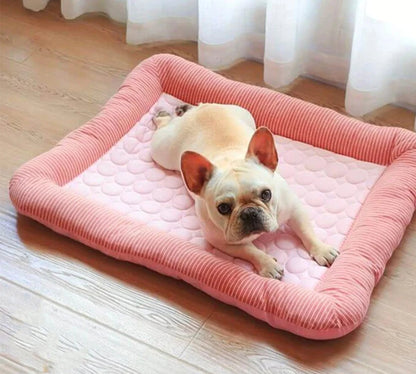 Cooling Bolster Dog Bed with Breathable Sleep Surface