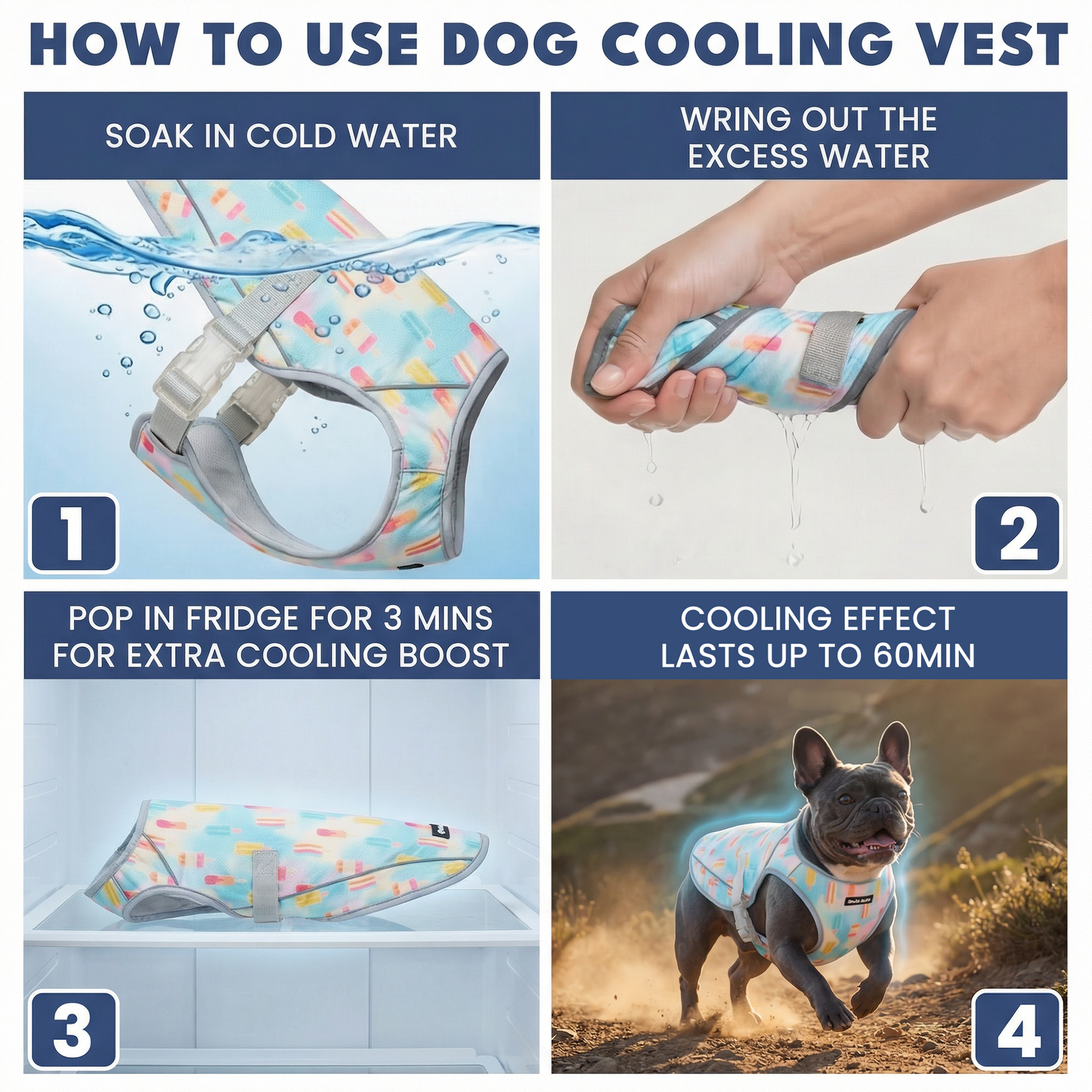 2-Pack Evaporative Dog Cooling Vests